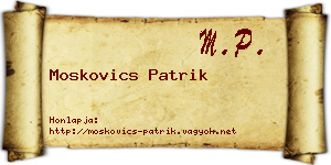 Moskovics Patrik névjegykártya