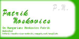 patrik moskovics business card